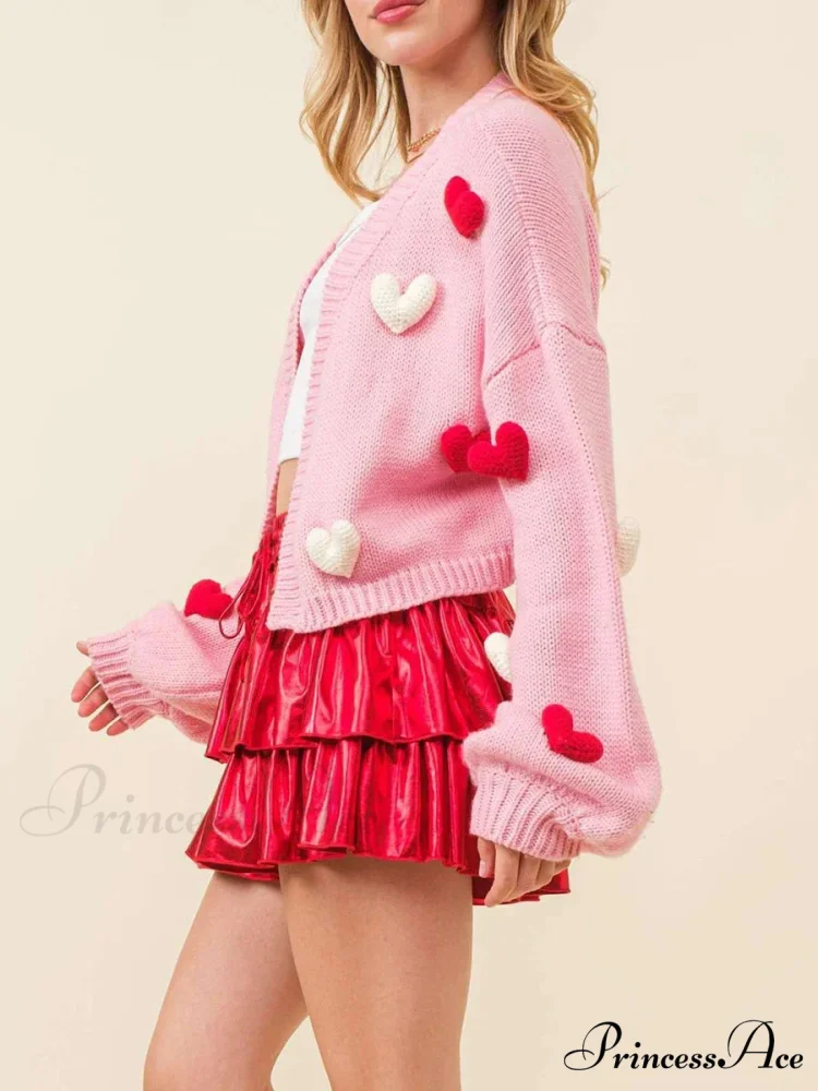 Valentine's Day 3D Heart Embroidery Sweater - Image 3