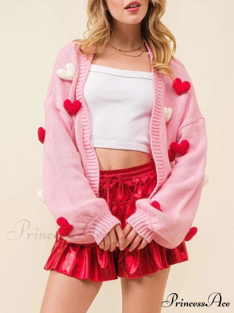 Valentine's Day 3D Heart Embroidery Sweater - Image 4