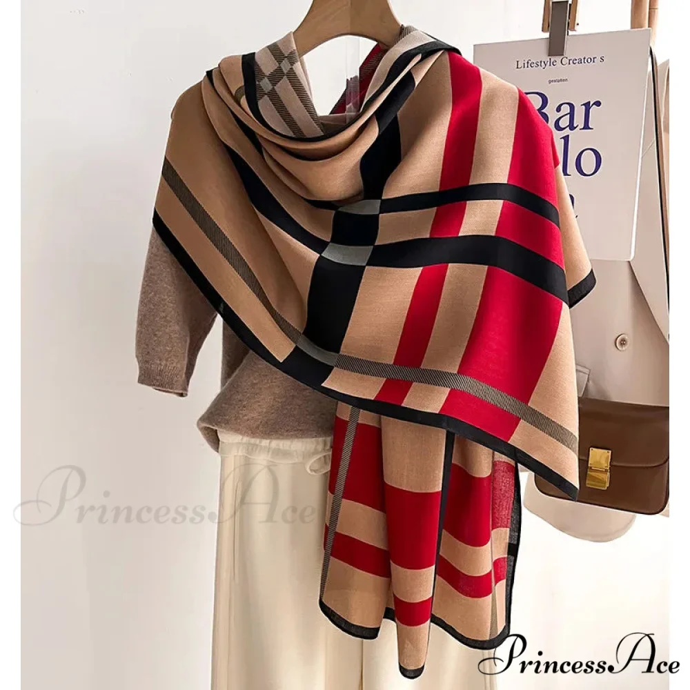 Variegated Banded Sophisticated Winter Scarf - Image 2
