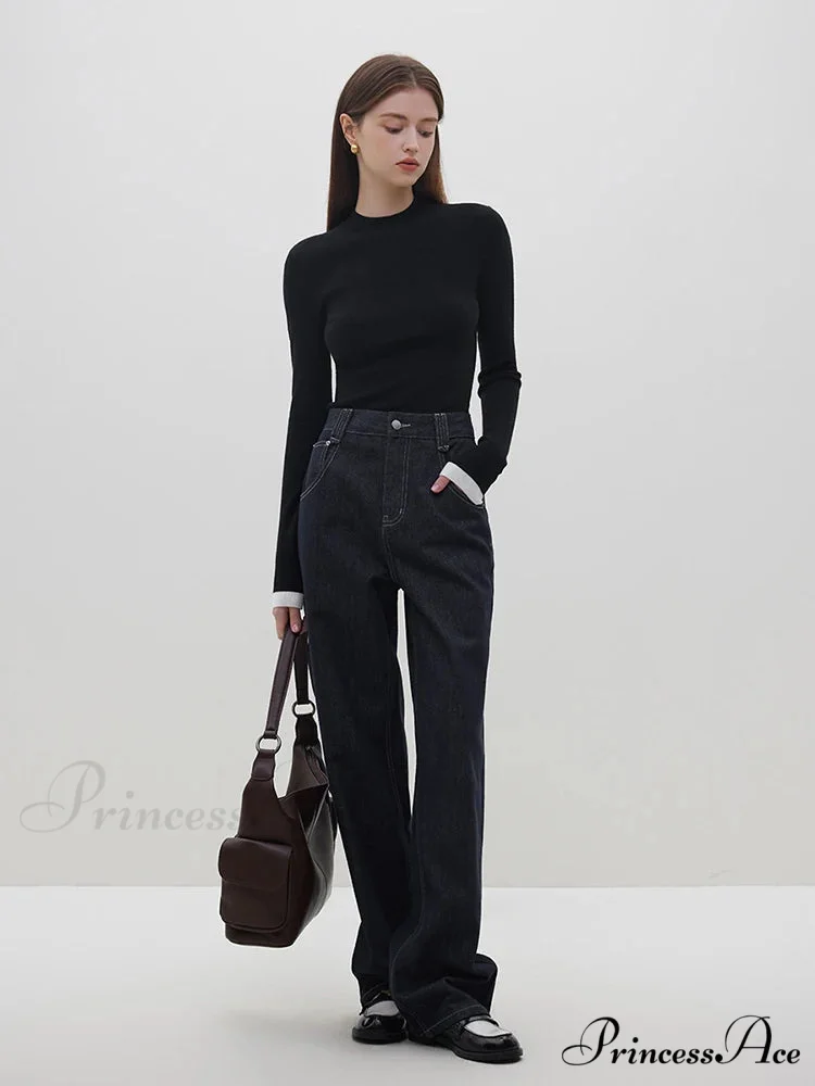 Various Shades Semi High Neck Slim Knitted Sweater - Image 5