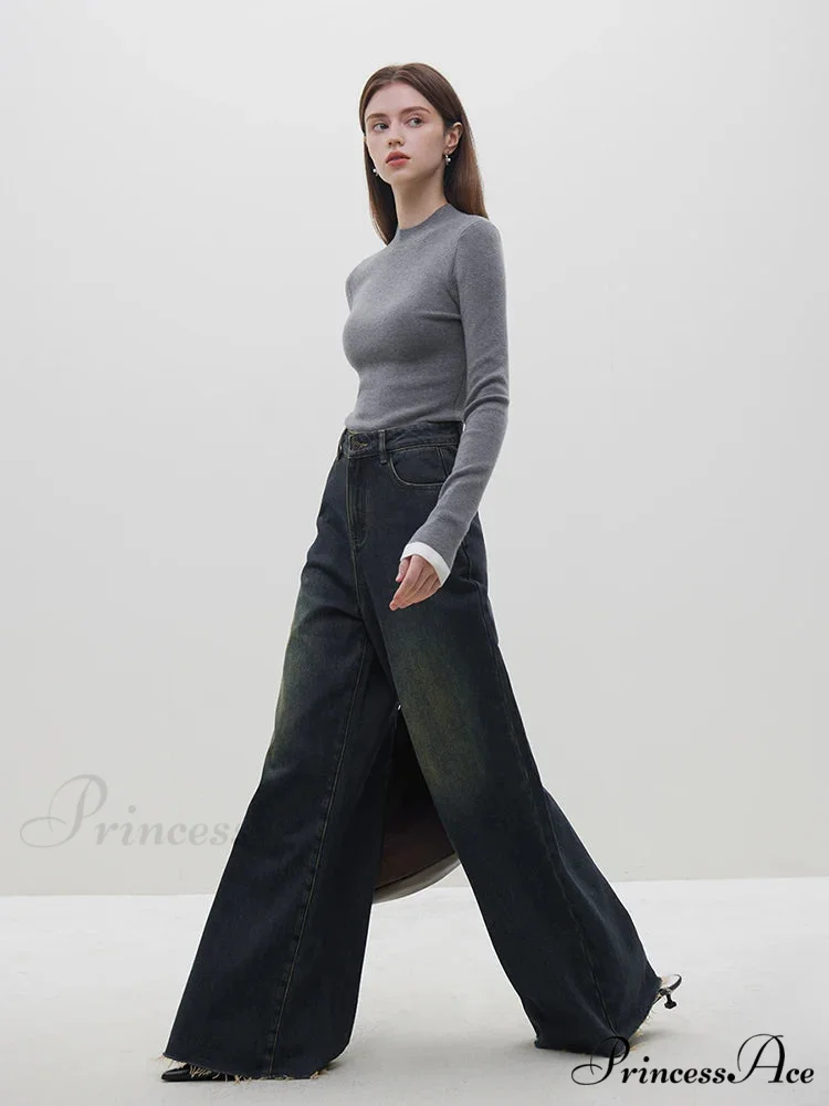 Various Shades Semi High Neck Slim Knitted Sweater - Image 6
