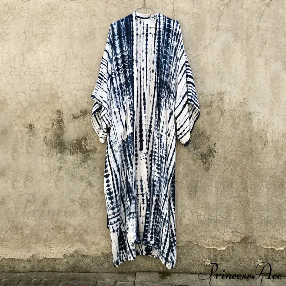 Verdant Patterned Satin Kimono Robe Bohemian Wrap - Image 6