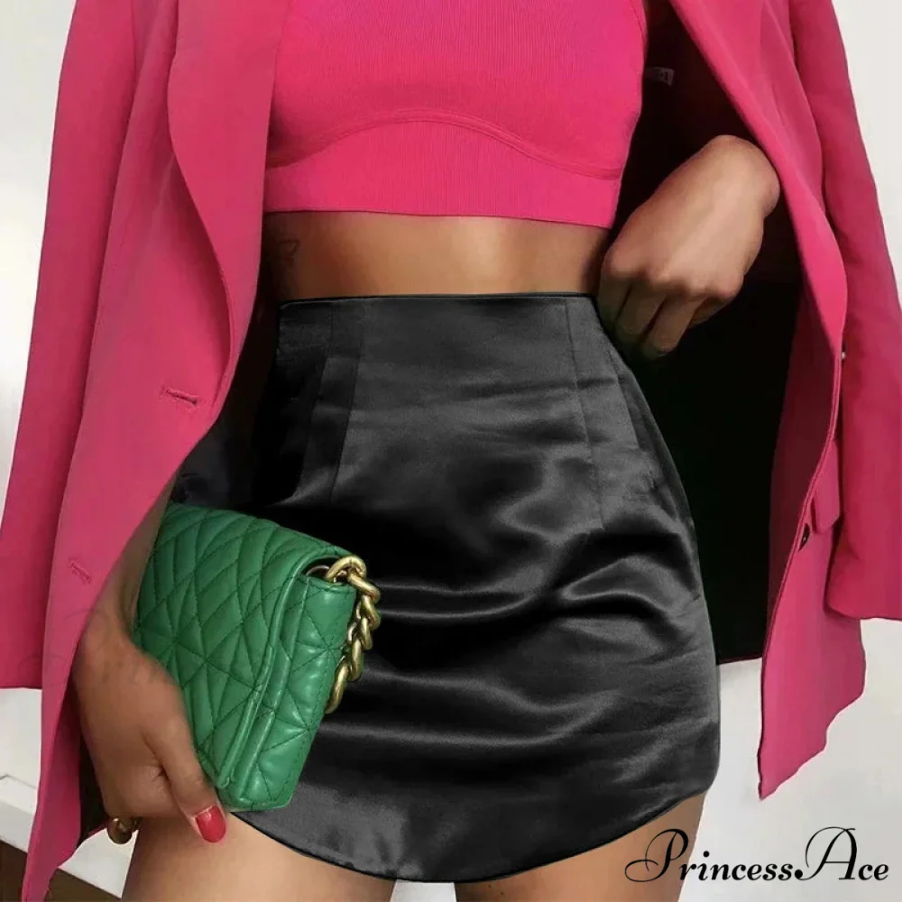 Verdant Silk Form-Fitting Zipper Skirt - Image 2