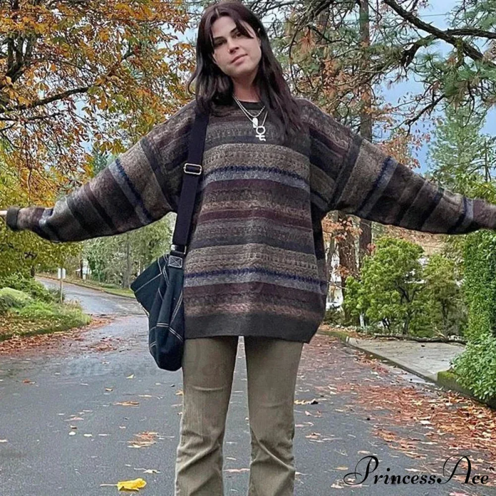 Vintage Banded Knitted Sweater Grandfather Sweater - Image 2