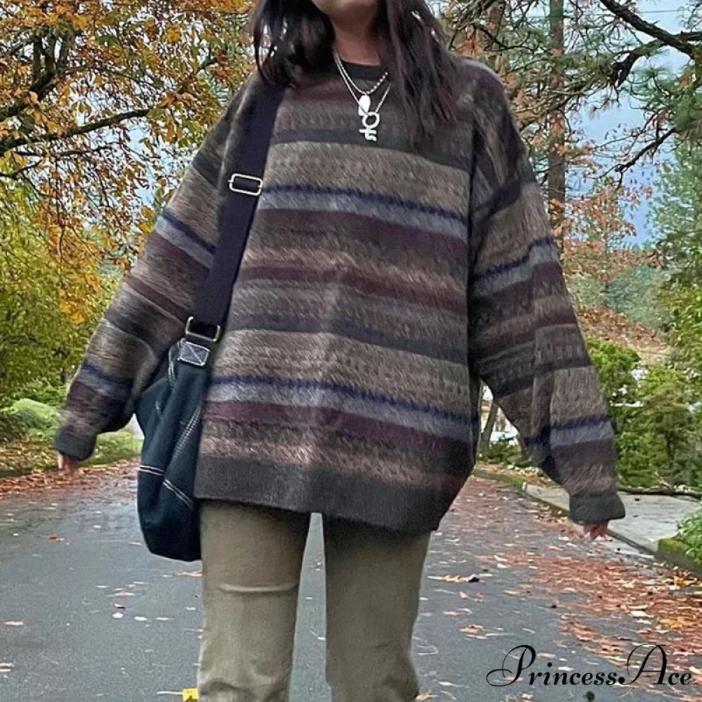 Vintage Banded Knitted Sweater Grandfather Sweater - Image 5