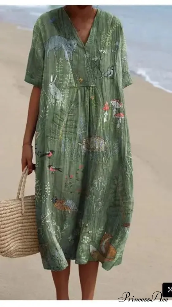 Vintage Circular Pattern Bohemian Flower Dress - Image 10