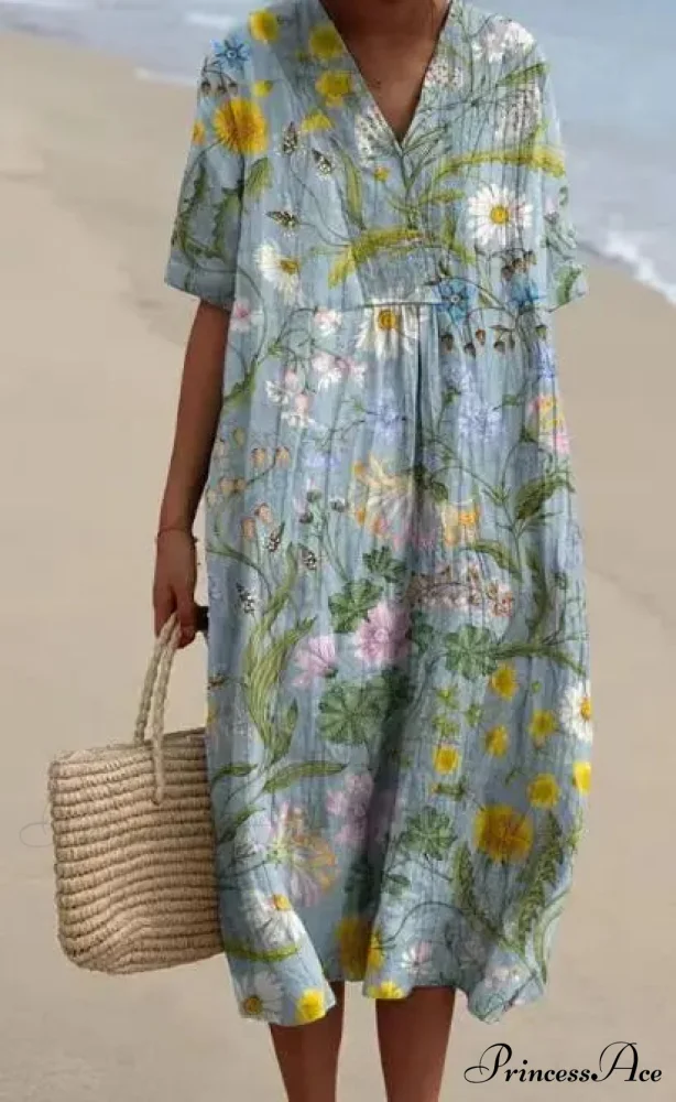 Vintage Circular Pattern Bohemian Flower Dress - Image 13