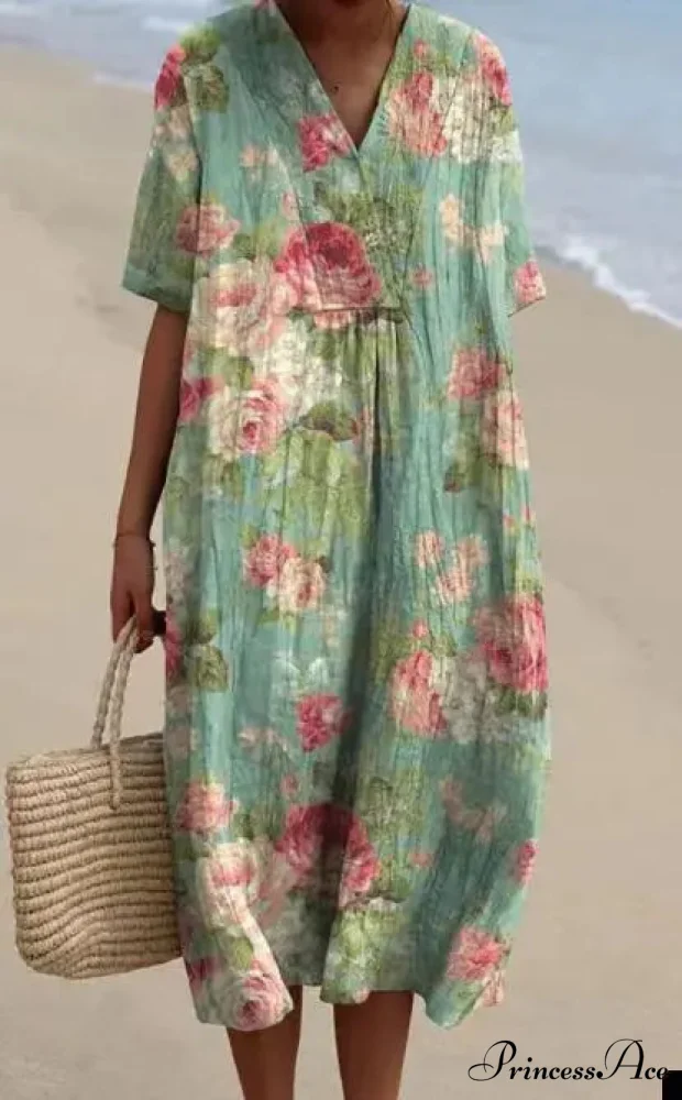 Vintage Circular Pattern Bohemian Flower Dress - Image 15