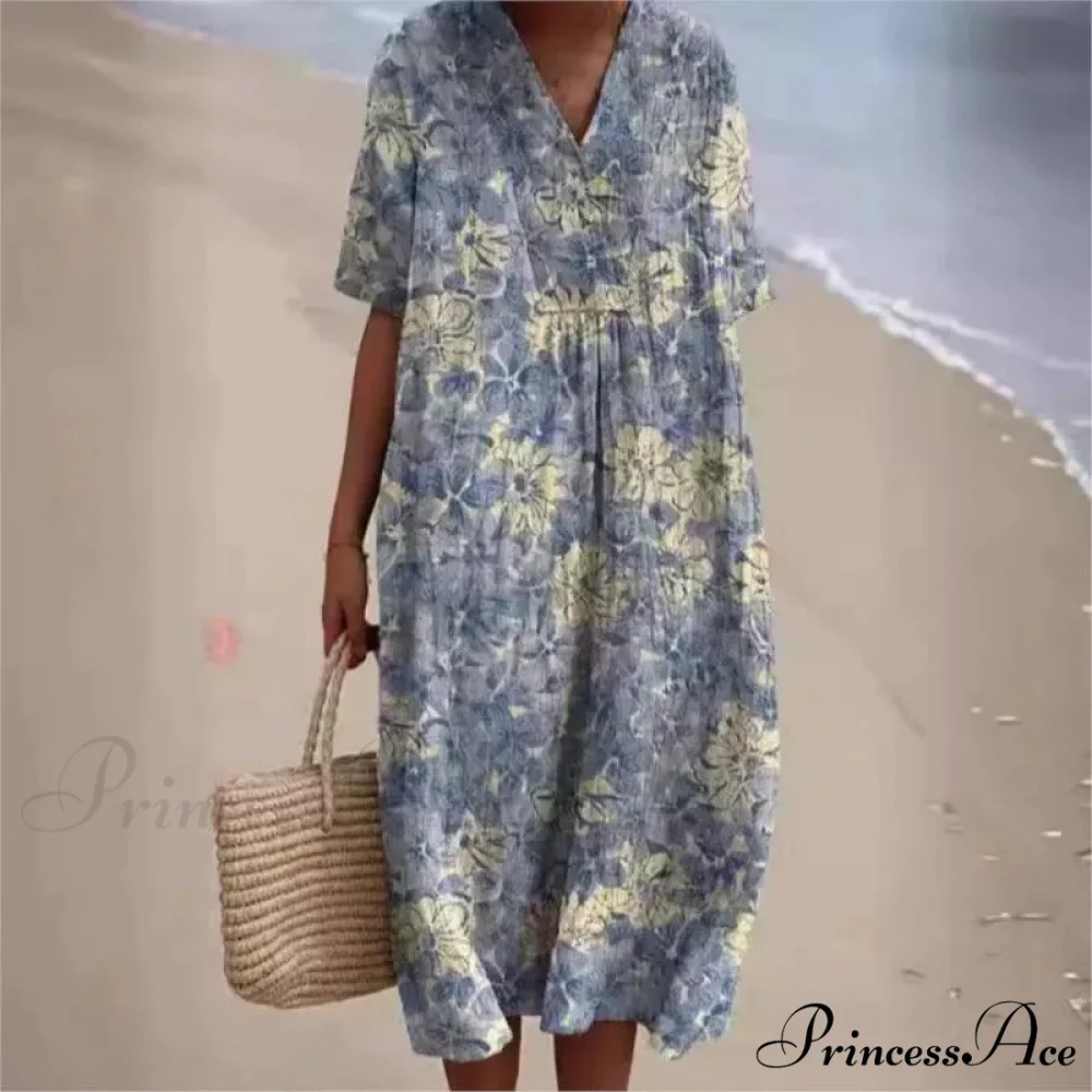 Vintage Circular Pattern Bohemian Flower Dress - Image 2