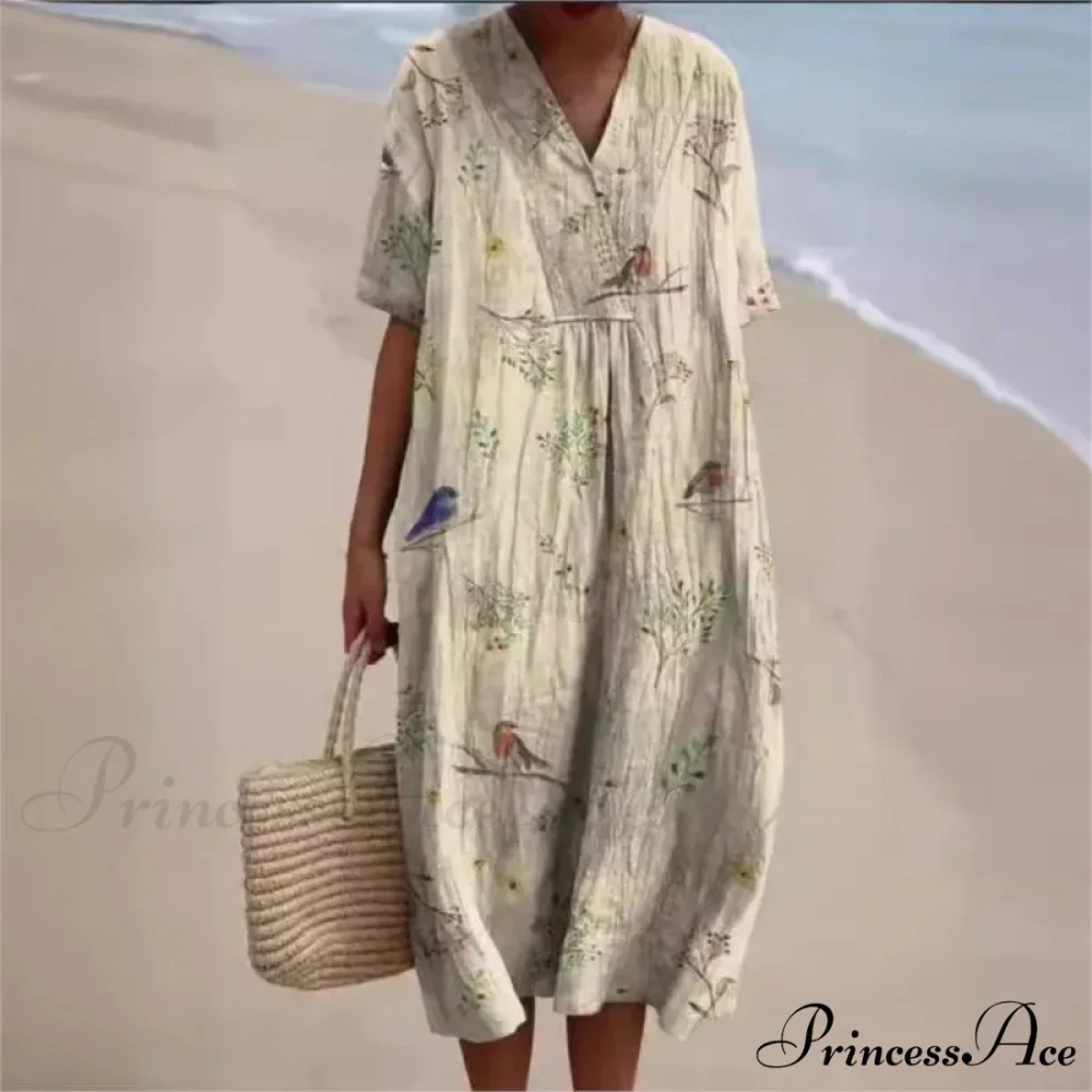 Vintage Circular Pattern Bohemian Flower Dress - Image 3