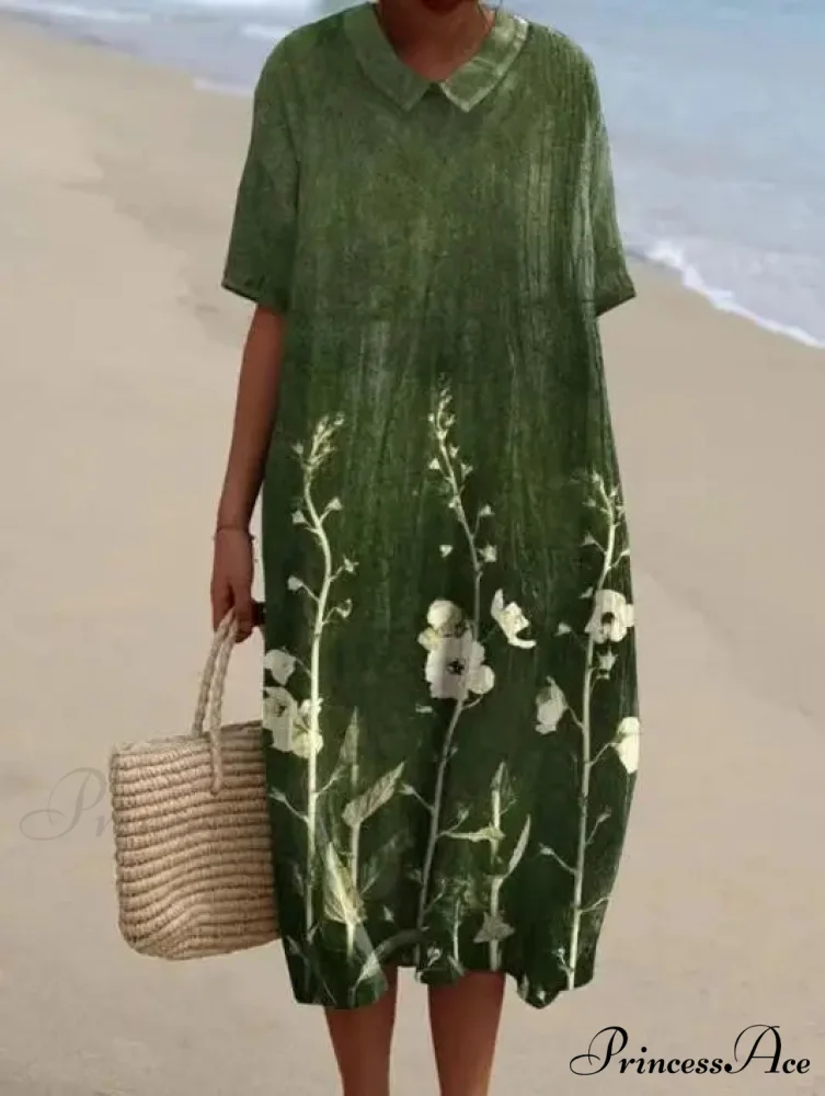 Vintage Circular Pattern Bohemian Flower Dress - Image 9