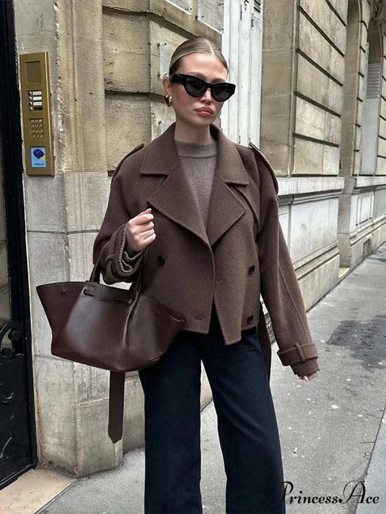 Vintage Collar Woolen Coat - Image 2