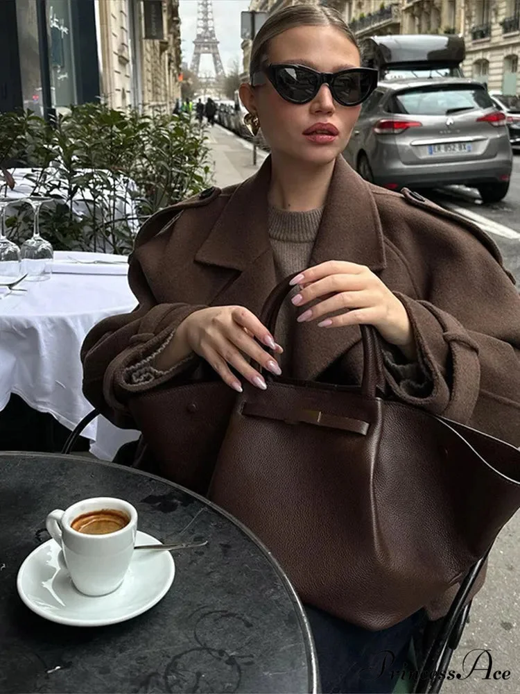 Vintage Collar Woolen Coat - Image 6