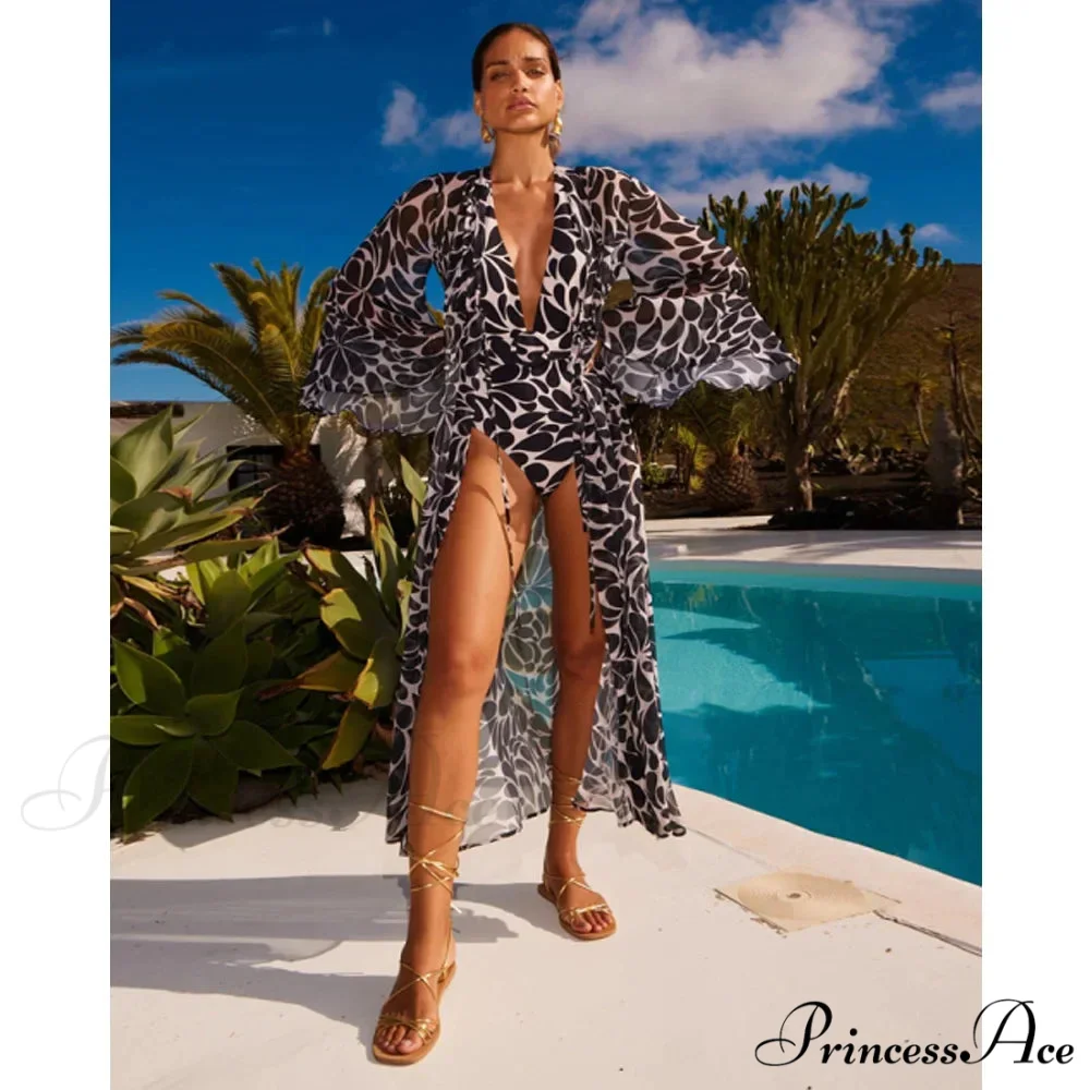 Vintage Deep Plunge Swimsuit One Piece - Image 3