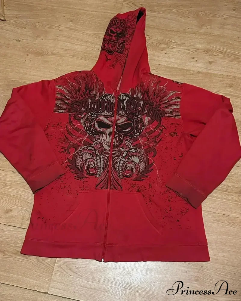 Vintage Design Zipper Hoodie - Image 13