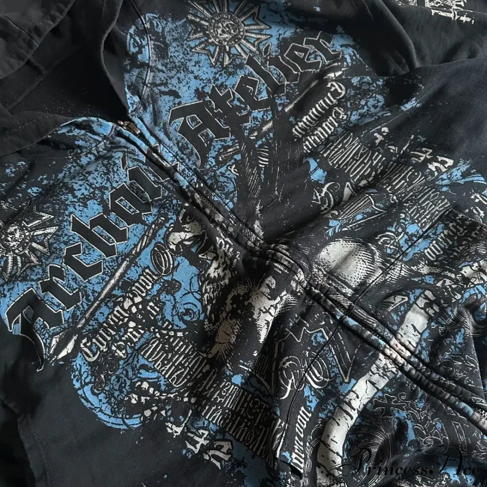 Vintage Design Zipper Hoodie - Image 4