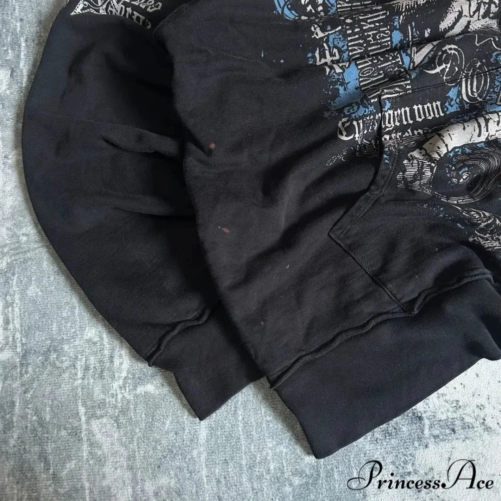 Vintage Design Zipper Hoodie - Image 5