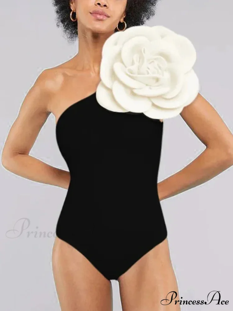 Vintage Ebony Camellia Swimsuit One Piece - Image 2