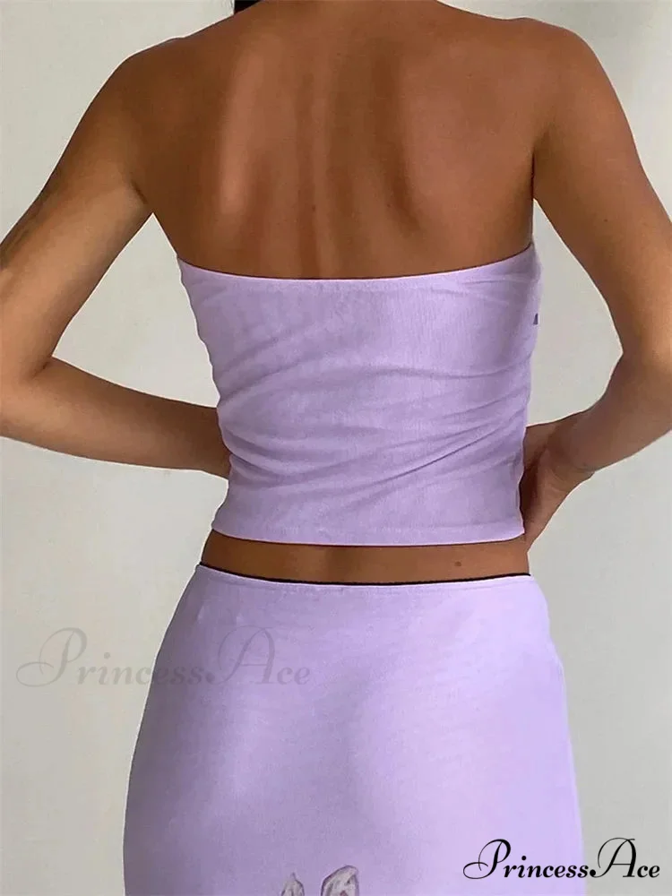 Vintage Flower Bandeau Open-Back Celebration Crop Top - Image 6