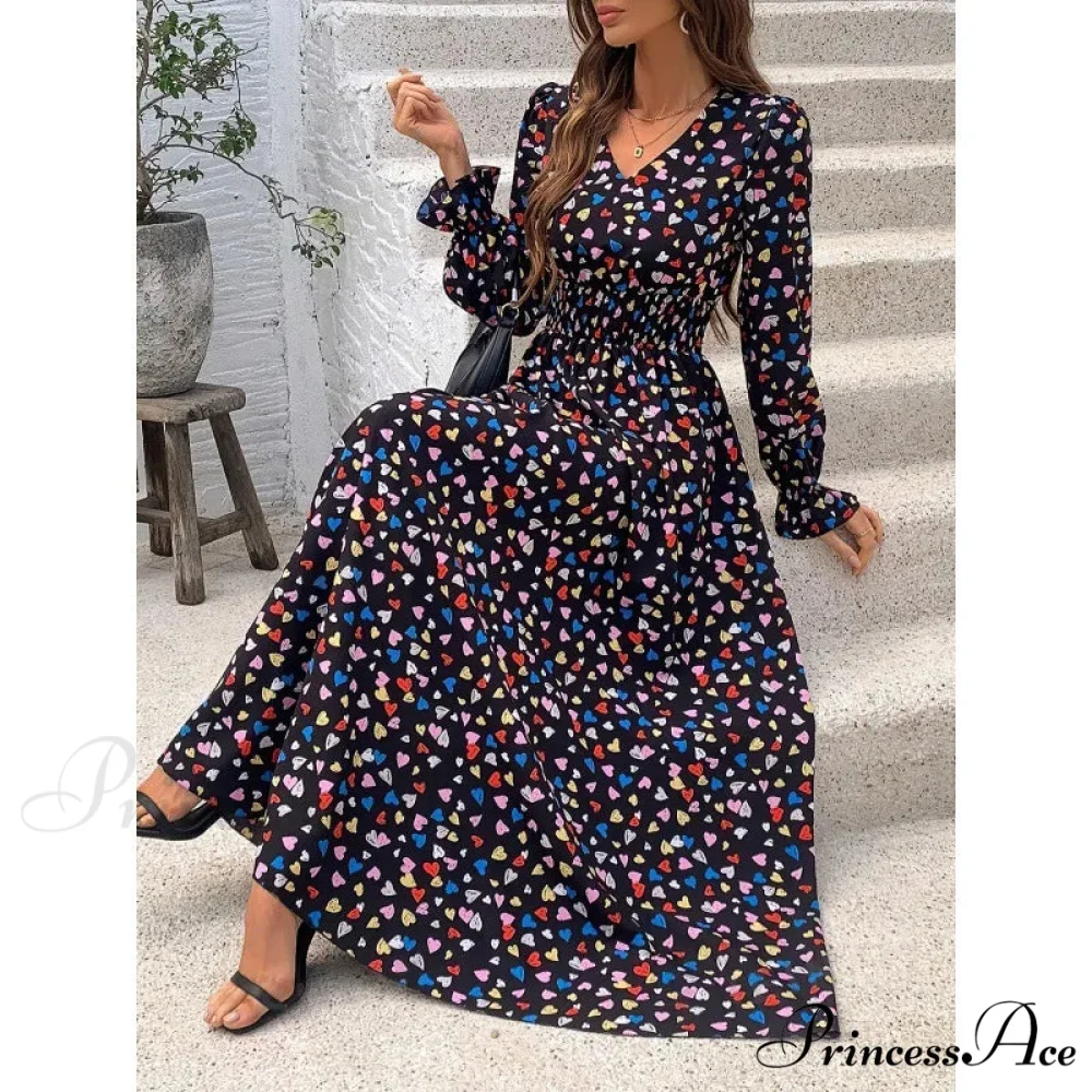 Vintage Flower Pattern A-line Boho Dress - Image 7