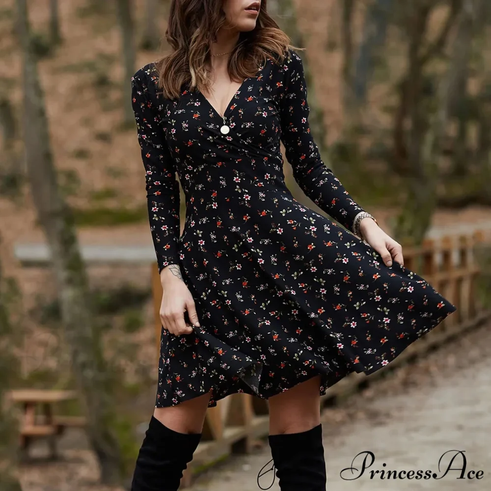 Vintage Flower Swing Midi Flower Dress - Image 3