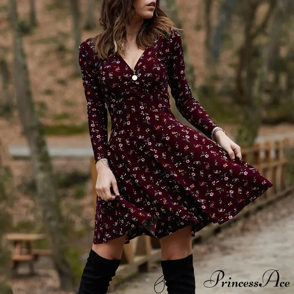 Vintage Flower Swing Midi Flower Dress - Image 4