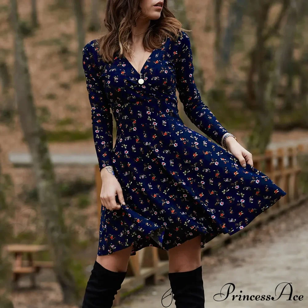 Vintage Flower Swing Midi Flower Dress - Image 5