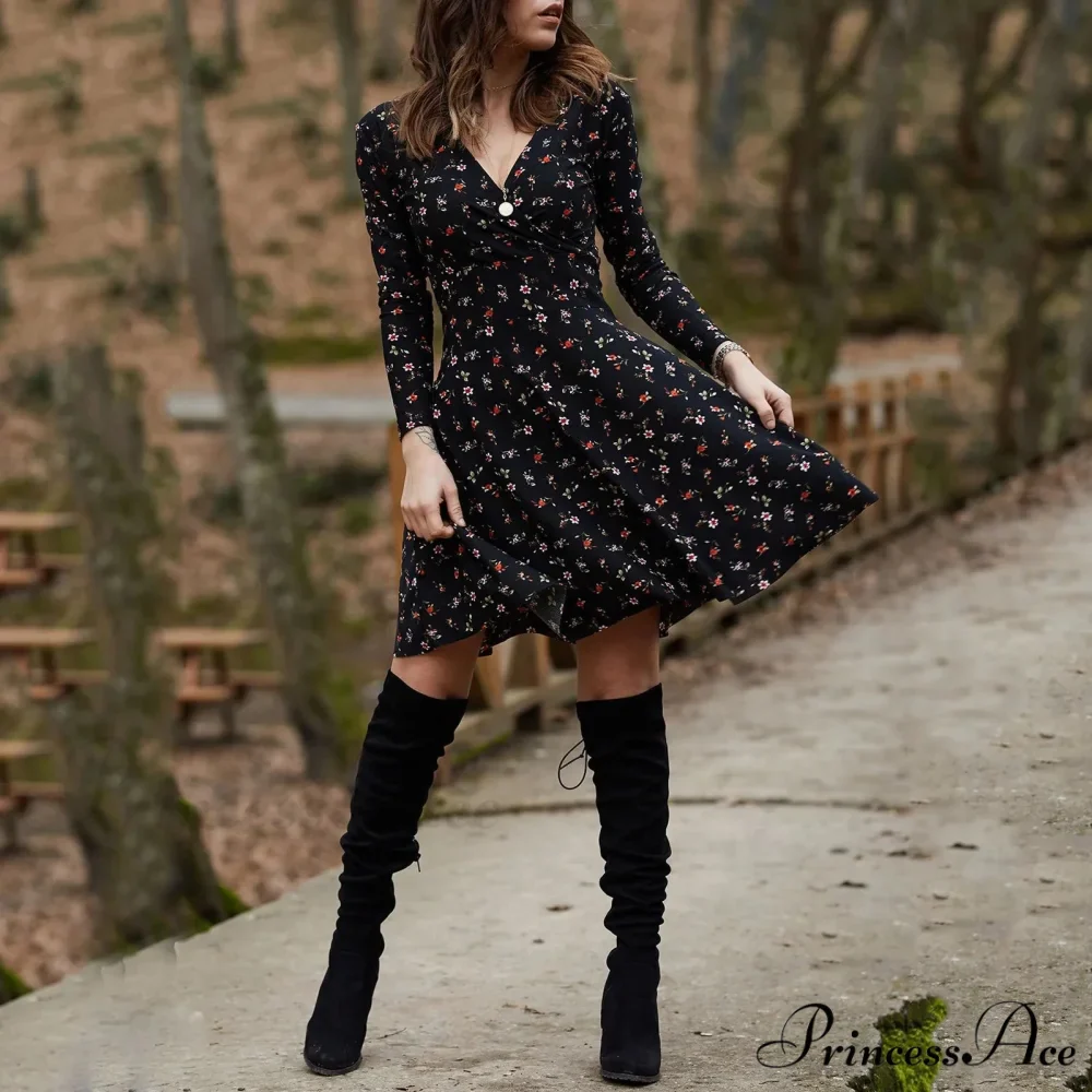 Vintage Flower Swing Midi Flower Dress - Image 6