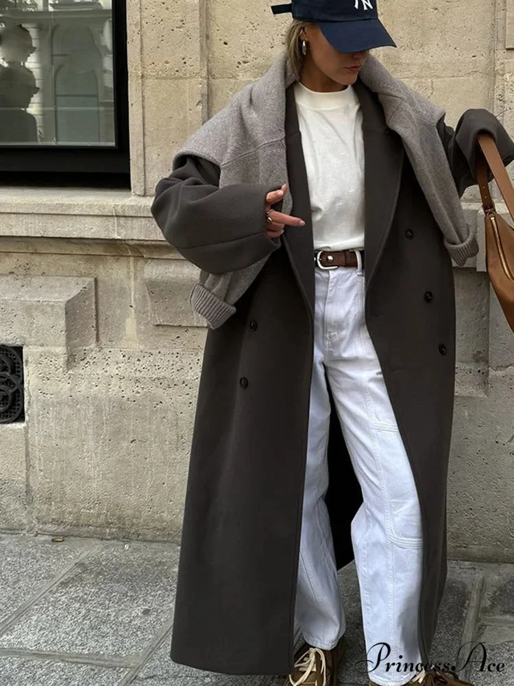 Vintage Informal Woolen Extended Coat - Image 2