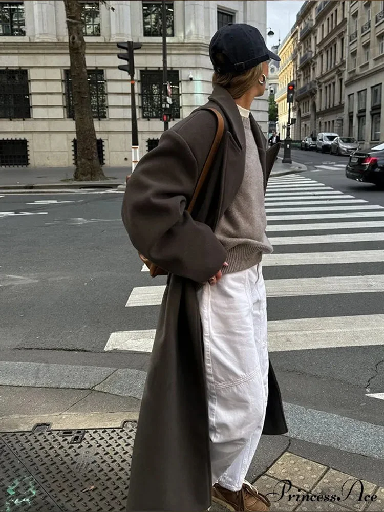 Vintage Informal Woolen Extended Coat - Image 4