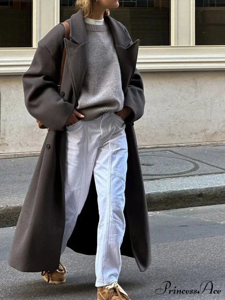 Vintage Informal Woolen Extended Coat - Image 5