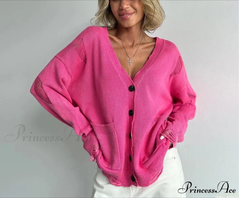 Vintage Large Soft Button Knitted Cardigan - Image 2
