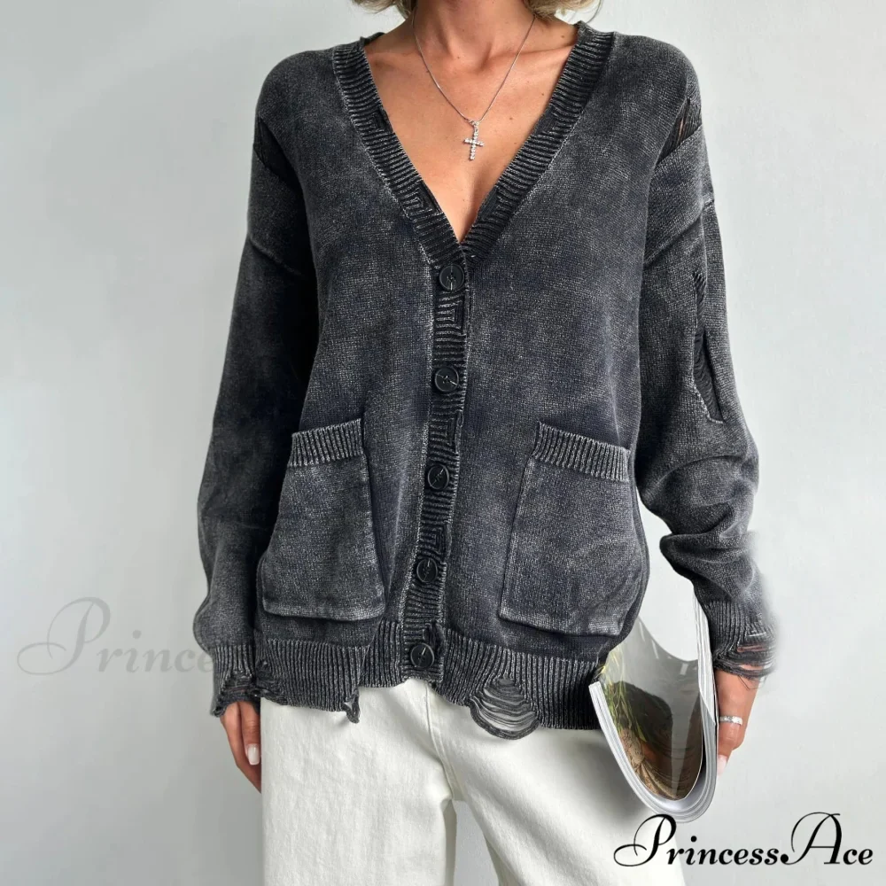 Vintage Large Soft Button Knitted Cardigan - Image 3