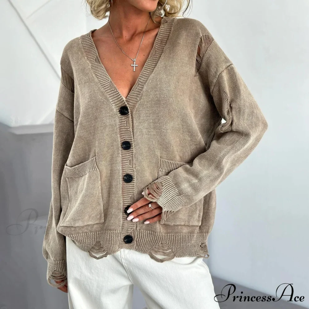 Vintage Large Soft Button Knitted Cardigan - Image 4