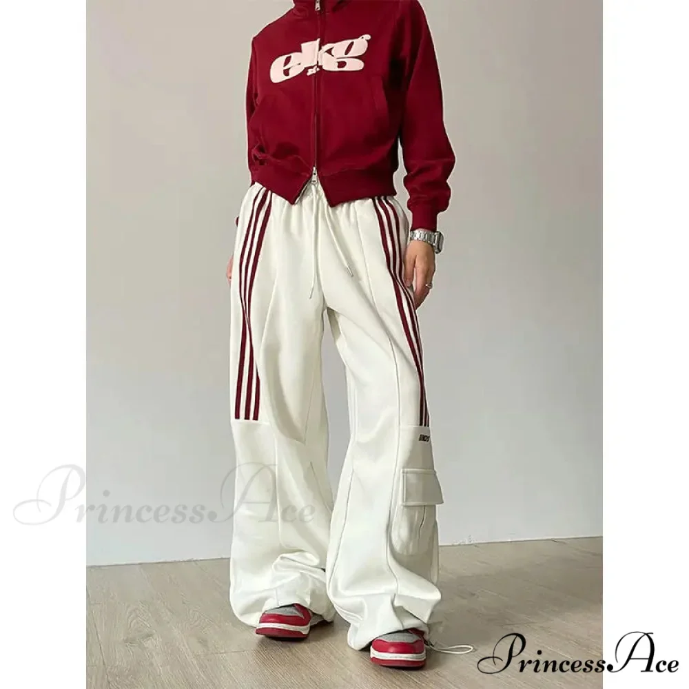 Vintage Lethargic Stripes Broad Leg Trousers - Image 3