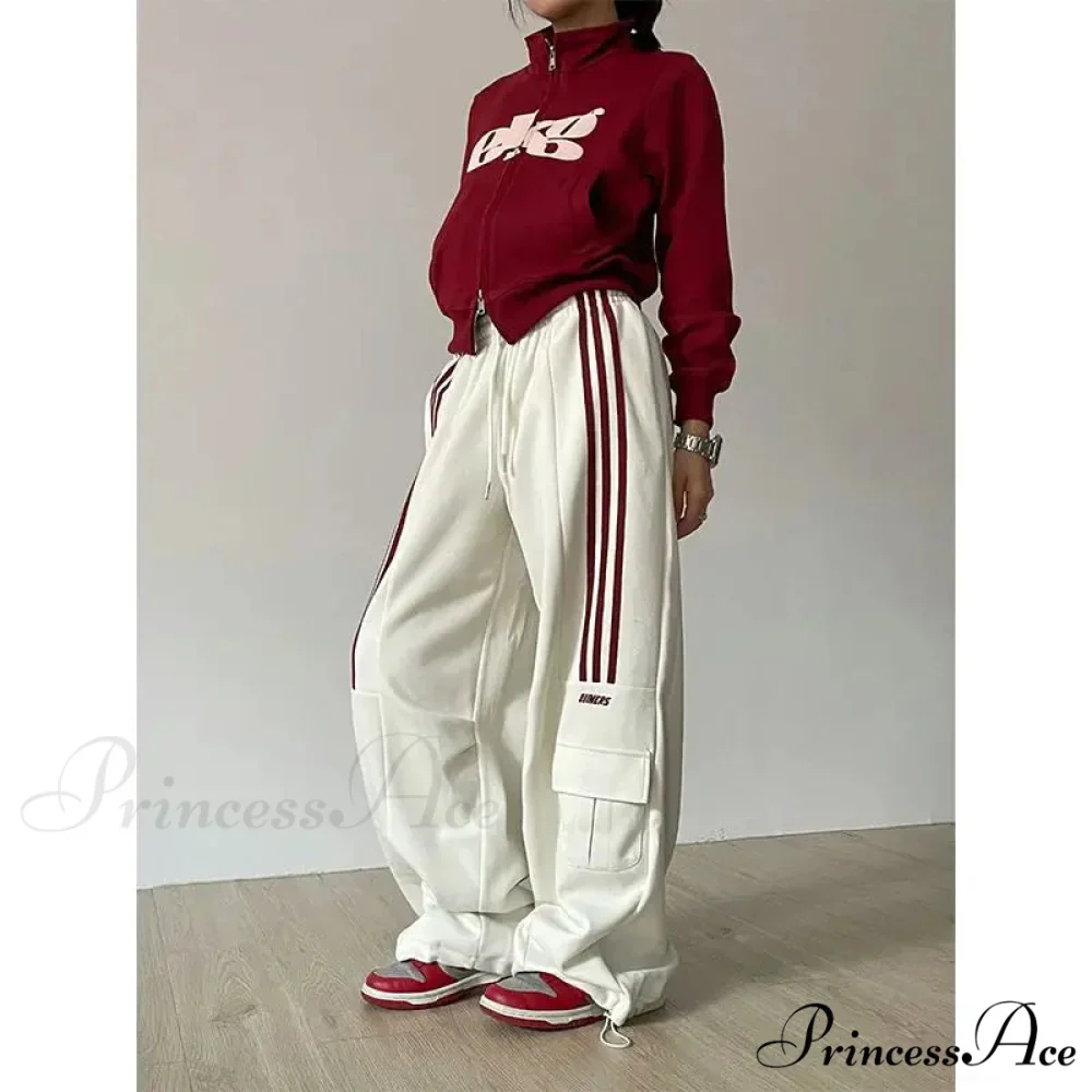 Vintage Lethargic Stripes Broad Leg Trousers - Image 4