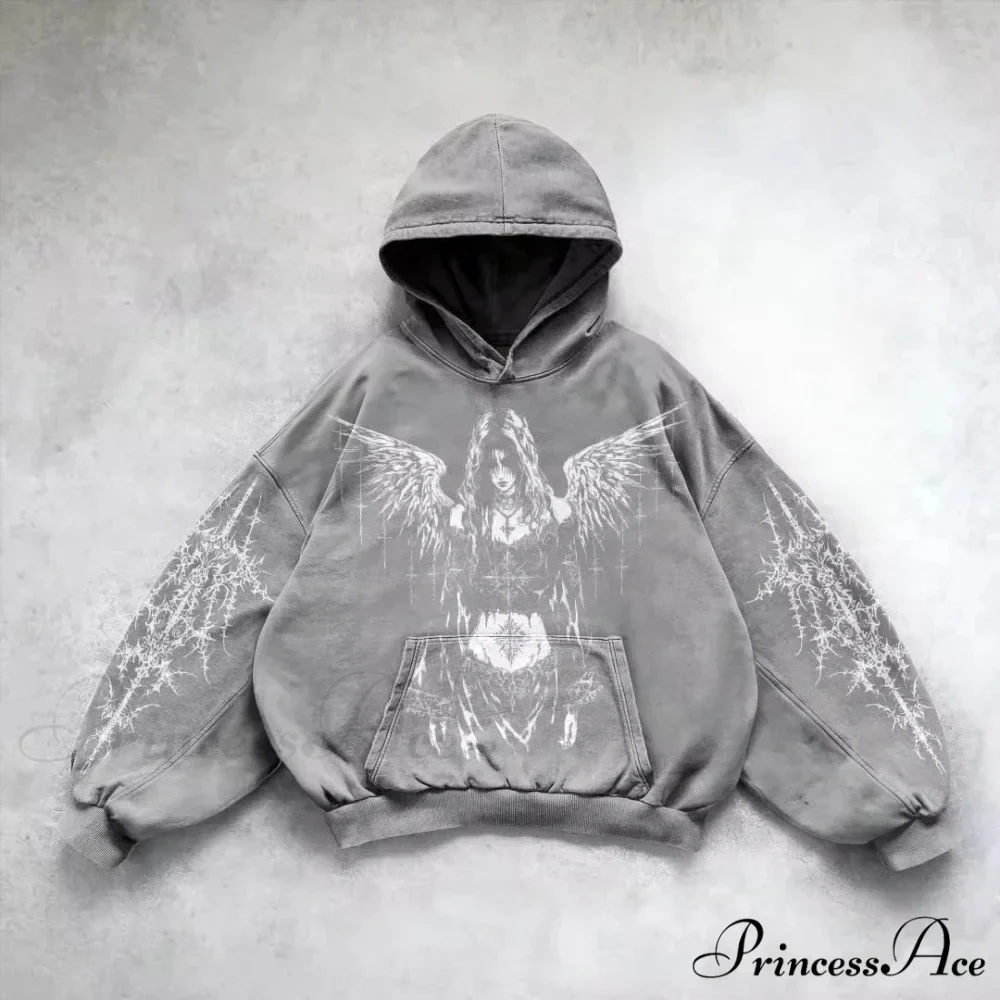 Vintage Patched Letter Zip Hoodie - Image 10