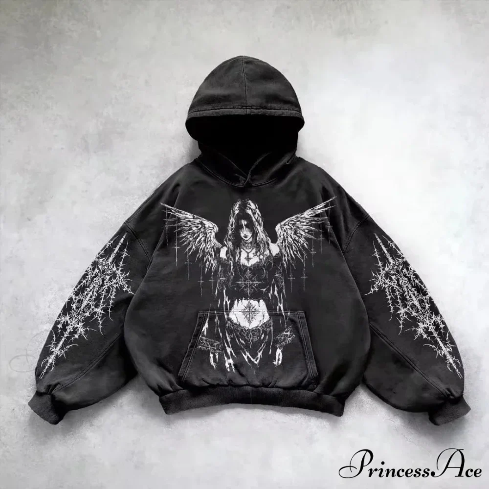 Vintage Patched Letter Zip Hoodie - Image 7