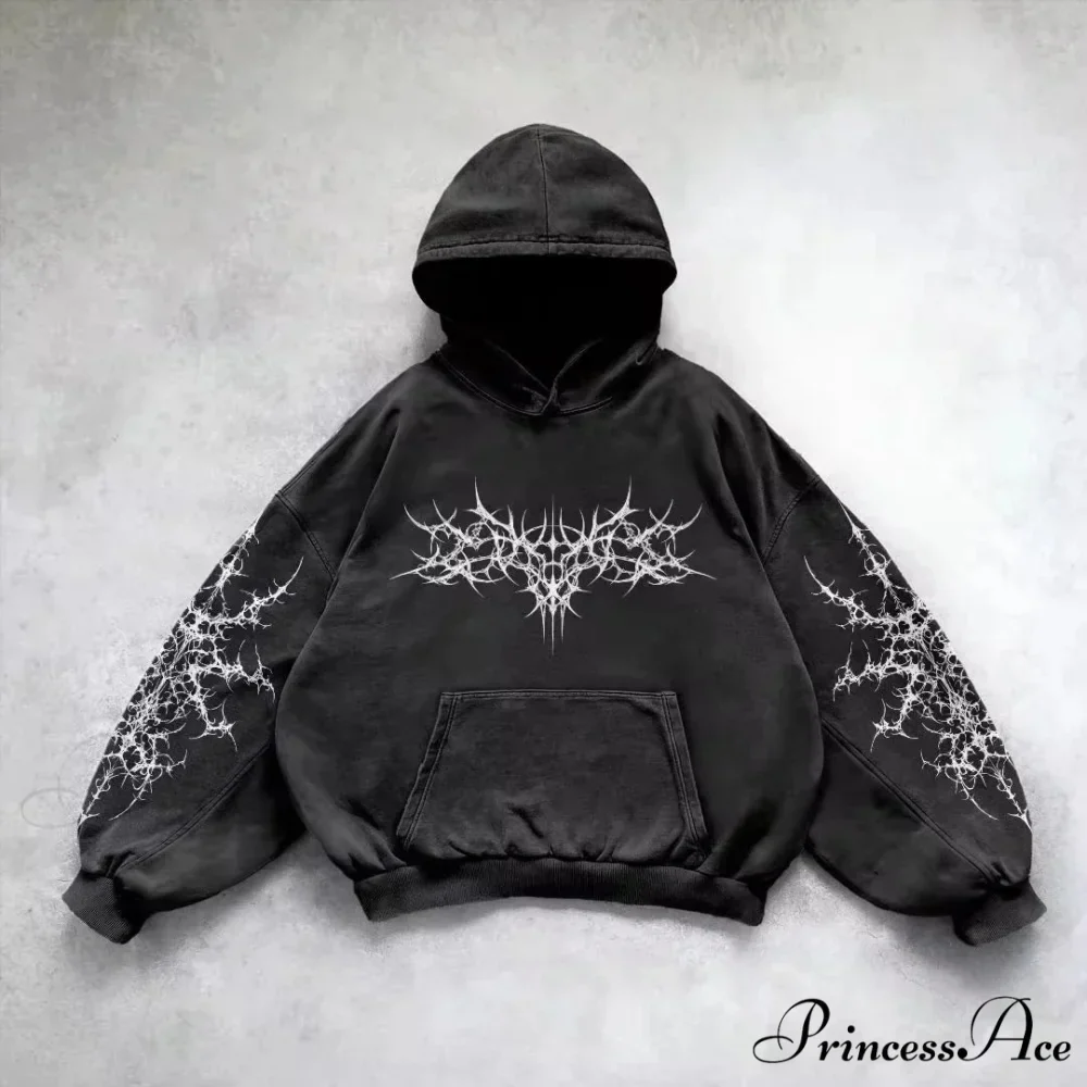 Vintage Patched Letter Zip Hoodie - Image 9