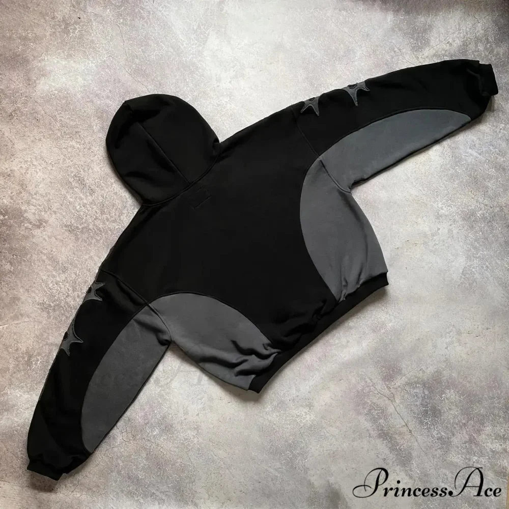 Vintage Stitching Oversized Hoodie - Image 3
