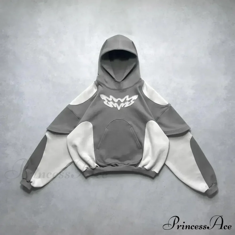 Vintage Stitching Oversized Hoodie - Image 7