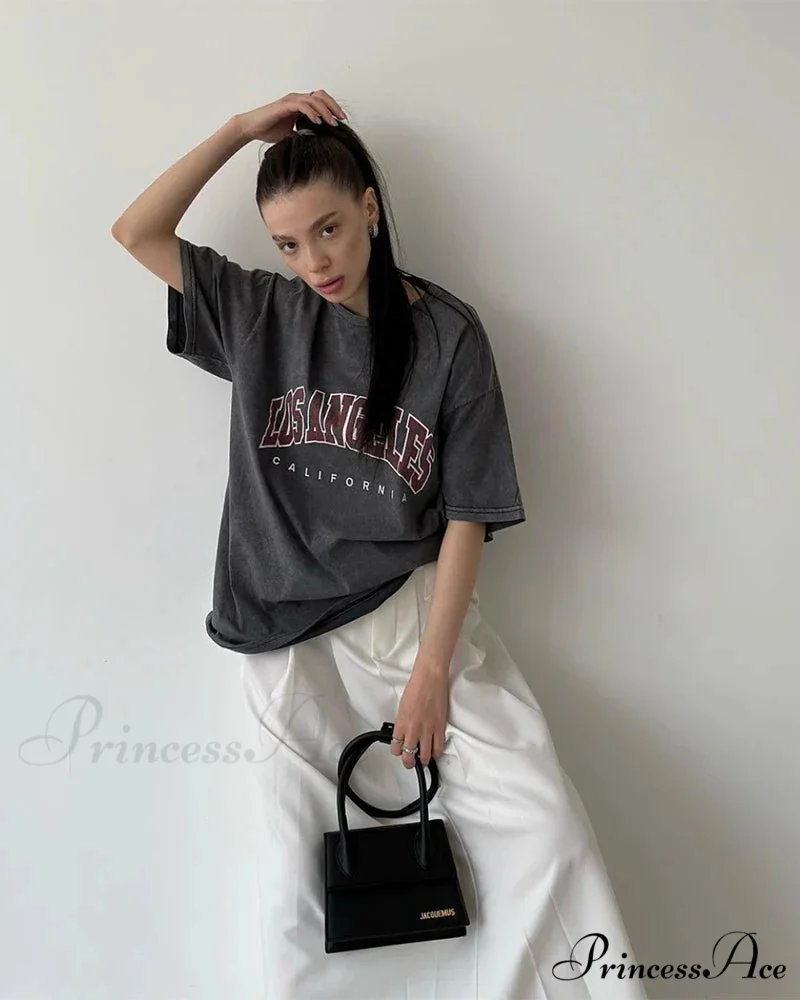 Vintage Washed Pattern High-End Retro T-shirt - Image 2