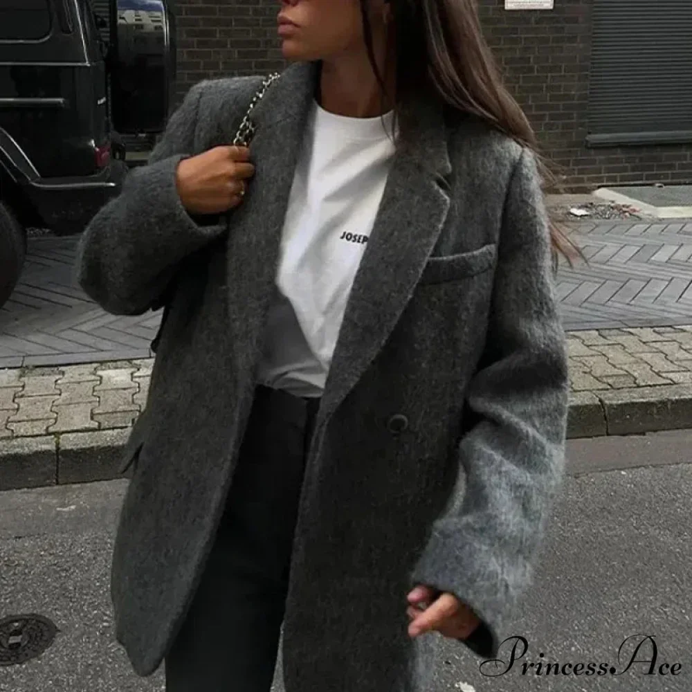 Vintage Wool Button Collar Overcoat - Image 7