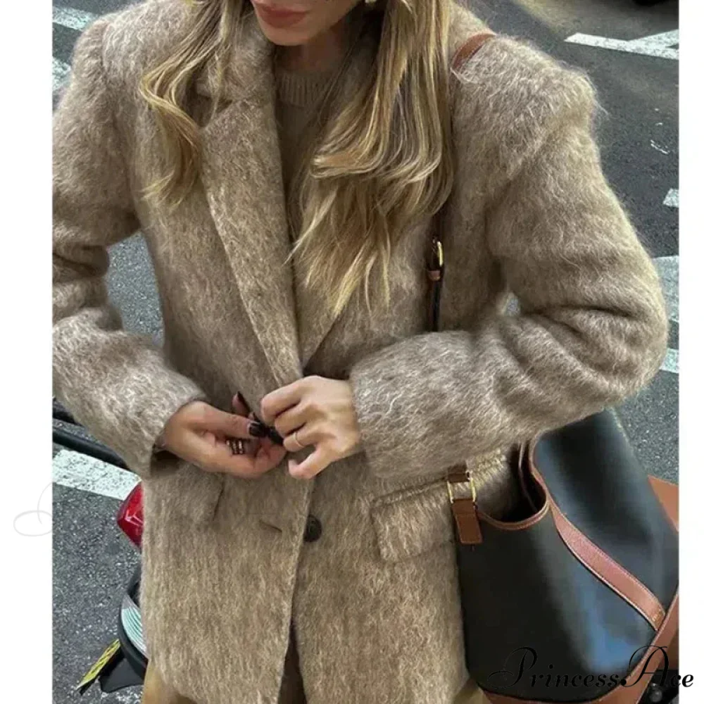 Vintage Wool Button Collar Overcoat - Image 8