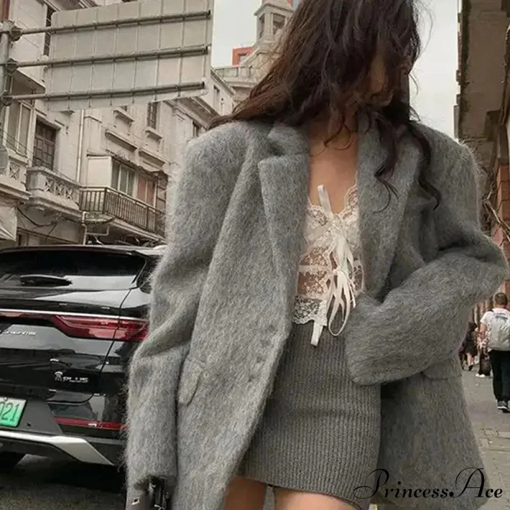 Vintage Wool Button Collar Overcoat - Image 9