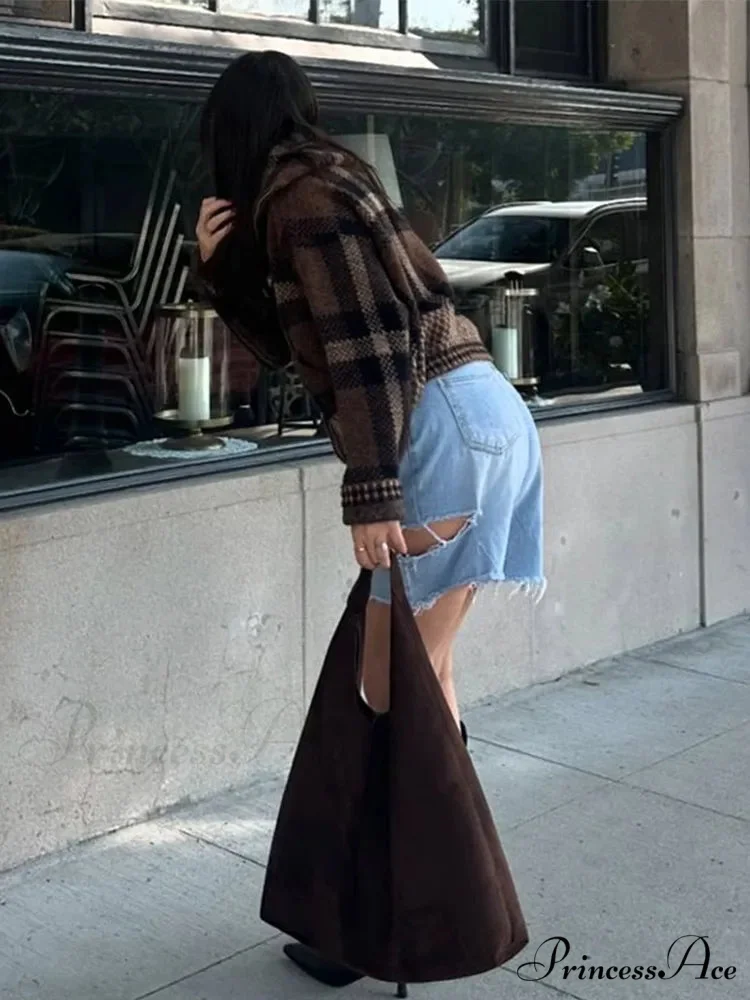 Vintage Zipper Baggy Long Sleeve Knit Cardigan - Image 4