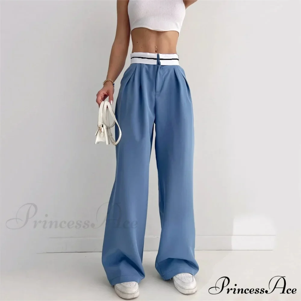 Vivid Hue High Waist Trim Trousers - Image 2