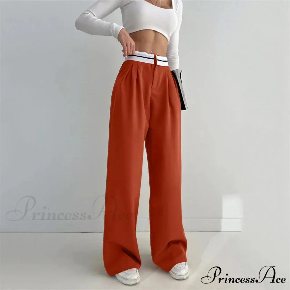 Vivid Hue High Waist Trim Trousers - Image 3