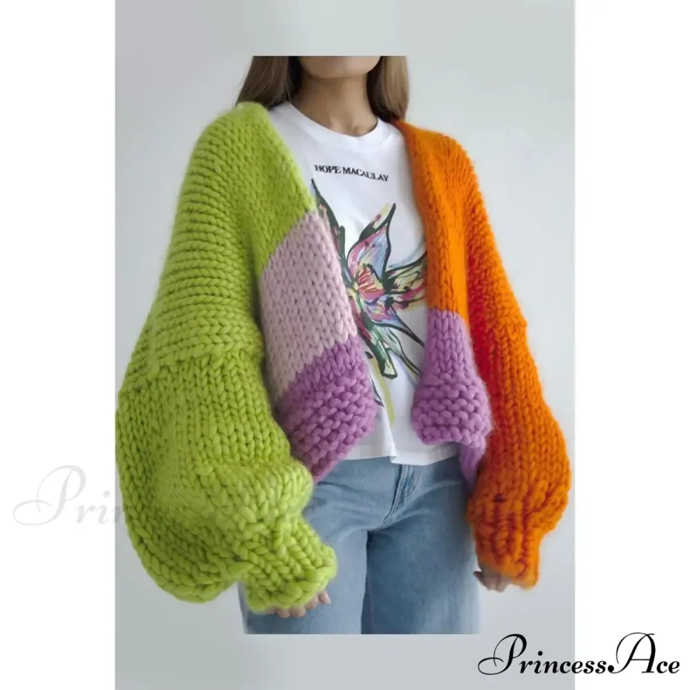Vivid Yarn V-Neck Traveler Knit Cardigan - Image 2
