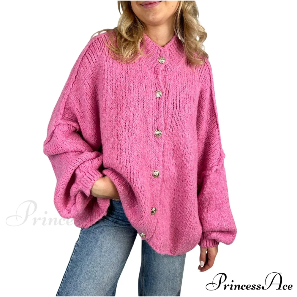 Voluminous Sleeve High Neck Cardigan - Image 12